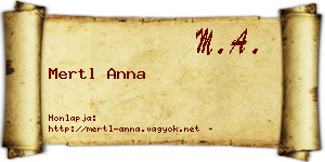 Mertl Anna névjegykártya